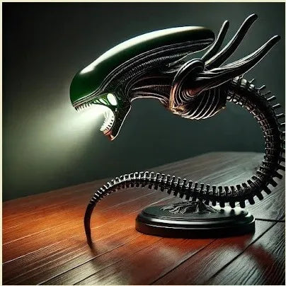 Unique Alien Creature Lamp Stand – Resin Decorative Figurine for Modern Bedroom & Home Decor