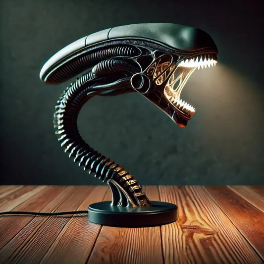 Unique Alien Creature Lamp Stand – Resin Decorative Figurine for Modern Bedroom & Home Decor